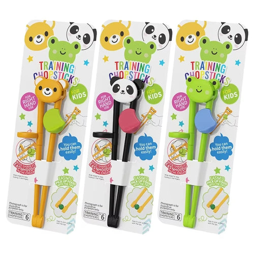 3Pcs Cute Animal Learning Chopsticks for Children Cartoon Elementary