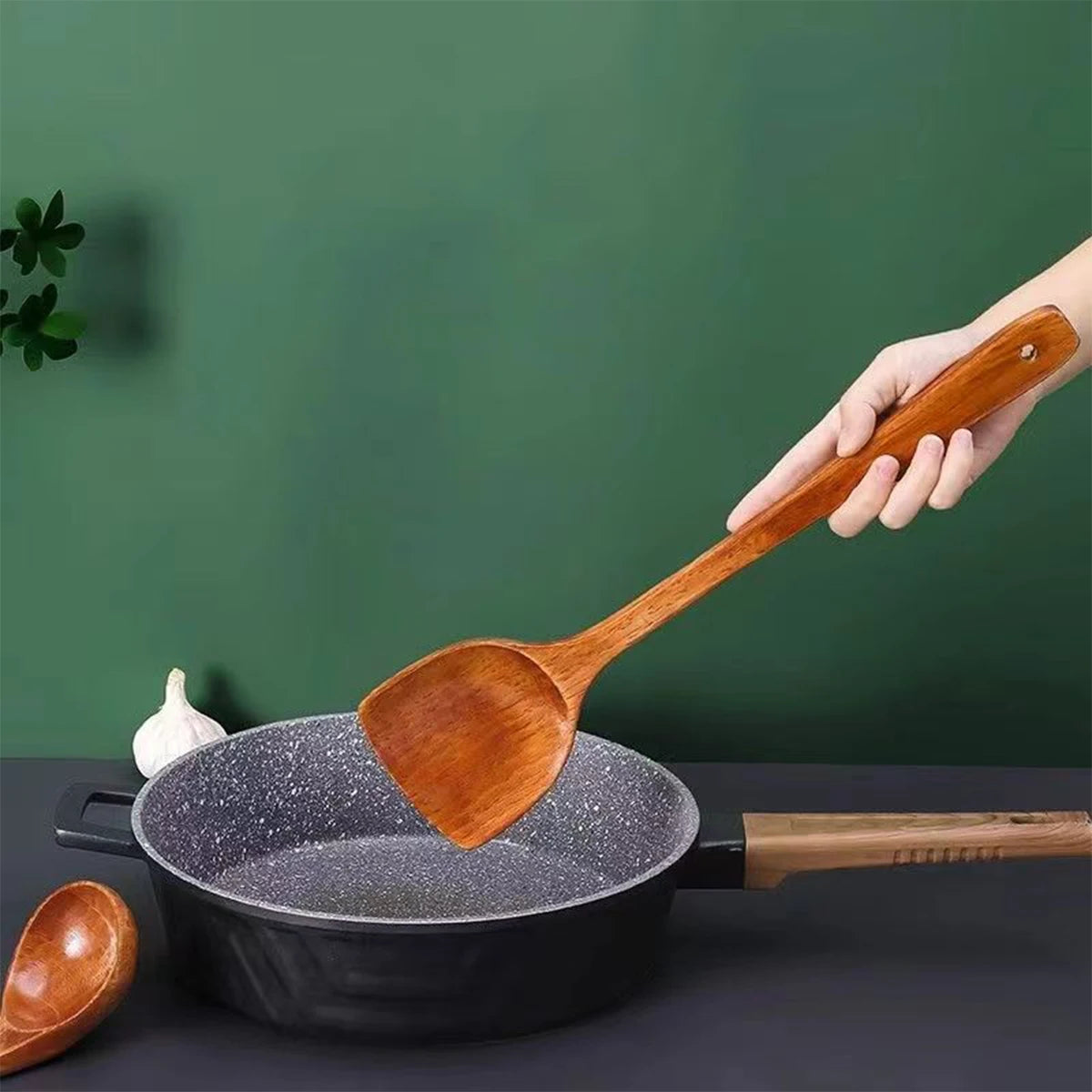 Spatule domestique spatule en bois poêle antiadhésive spécial ménage