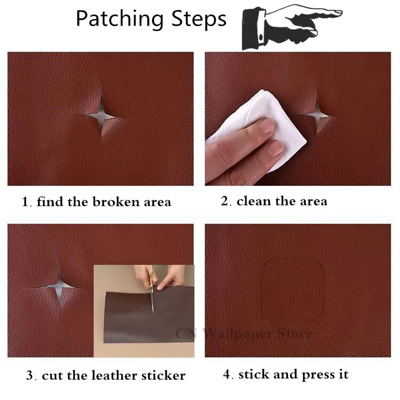 Repair Patches Self-Adhesive Leather PU Leather Fabric Stickers for