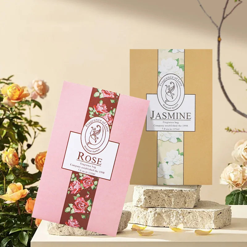 5pcs Natural Jasmine Rose Lavender Hanging Freshener - Long-Lasting