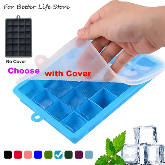 With Lid /No Lid 24-hole Silicone Ice Tray Square Box Auxiliary Food