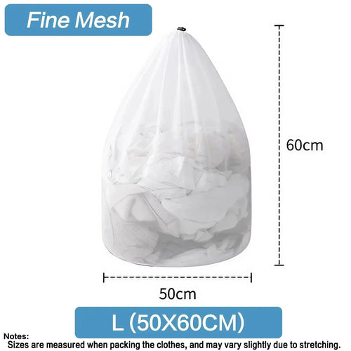 1PC Drawstring Laundry Bag Large Capacity 4 Size Fine Mesh Coarse Mesh