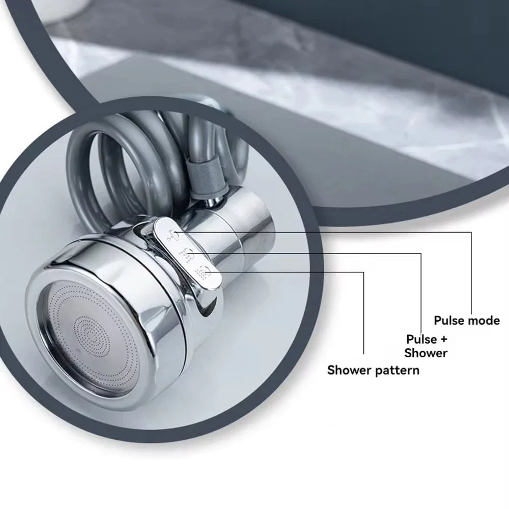 New 3 Modes Sink Faucet 360 Degree Rotation Filter Extension Tube