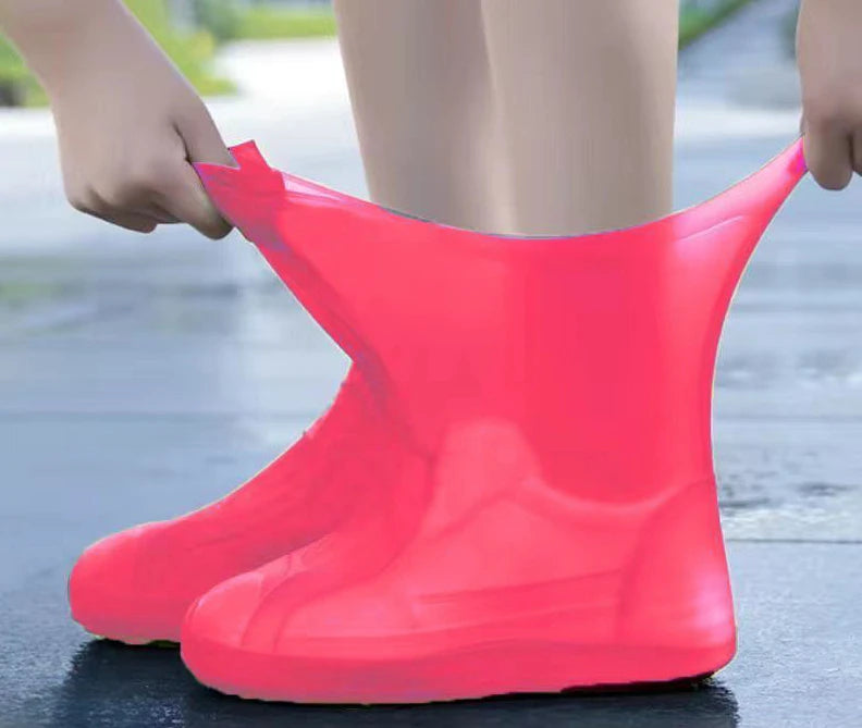 1 Pair Rubber Rain Boot Overshoes For Outdoor Use, Silicone Waterproof
