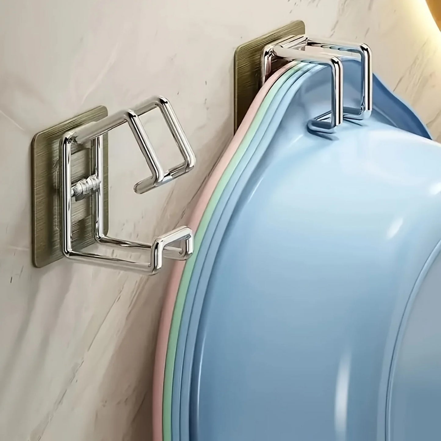1/2/4/6Pcs Stainless Steel Washbasin Hook Multifunction Punch-free