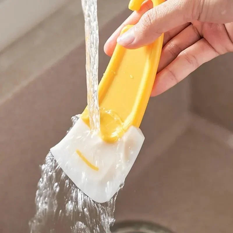 Cleaning Spatula Kitchen Scraper Soft Blade Scraper Brush Dirty Pan