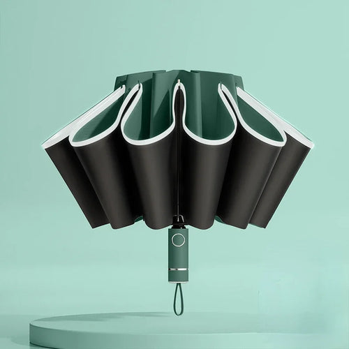 Men Women Umbrella  Fully Automatic Reverse Folding Umbrella with