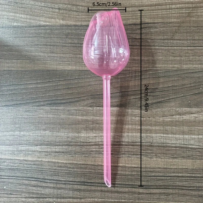 Pink tulip plant watering balls, suitable for indoor and outdoor