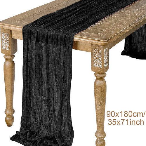 Semi-Sheer Gauze Table Runner Sage Cheesecloth Table Setting Dining