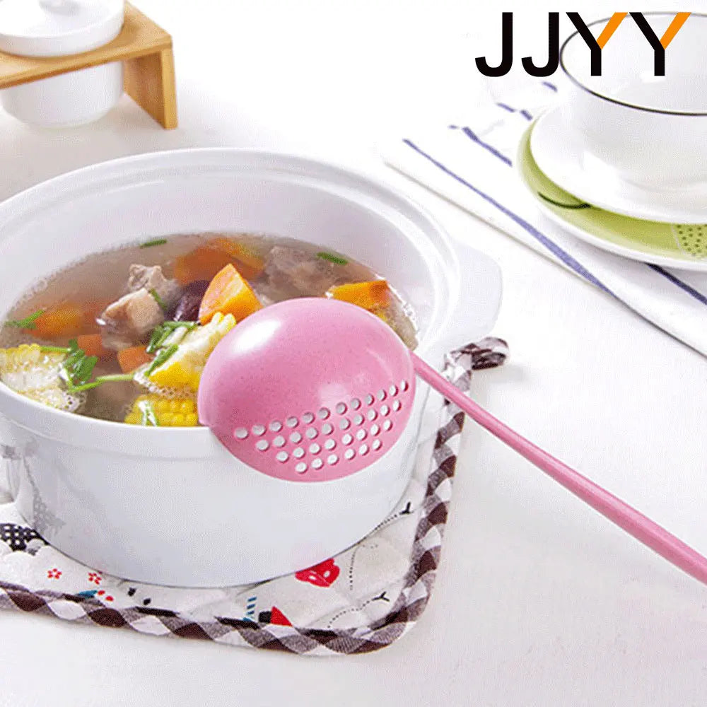 JJYY The 2 in 1 Kitchen Spoon Spoon Long handle Plastic Colander