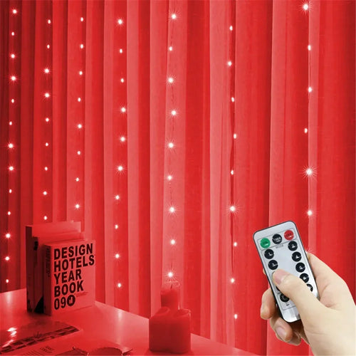 3/6M USB LED Curtain 8Modes Remote Control Lights Holiday Wedding