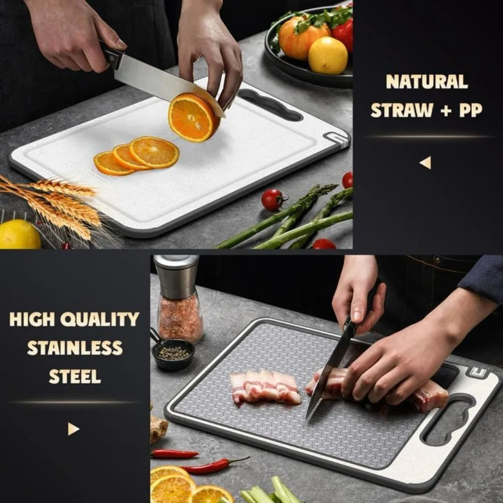 1pcs Stainless Steel Cutting Board Double Sided Chopping Board for