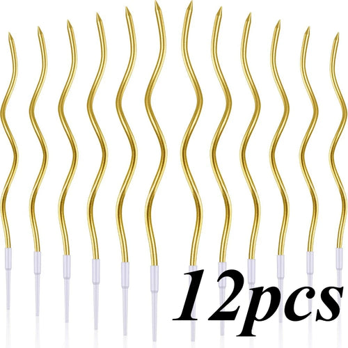 6/12/48pcs Birthday Candles Spiral Cake Candles  Long Thin Cake
