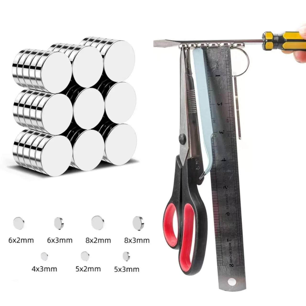Strong Round Magnets for Fridge, DIY, Projects, Science, Office 4x2