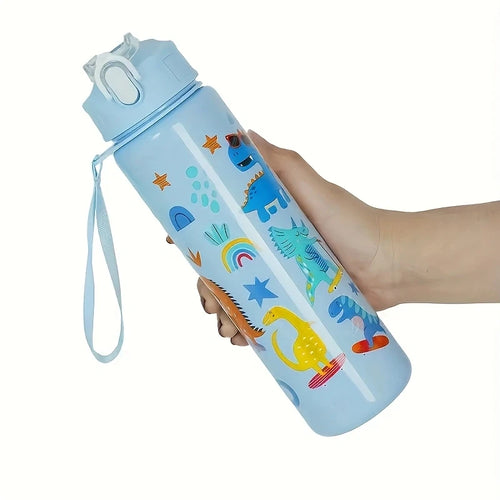 1pc 750ml 23OZ cartoon car series plastic water bottle, multiple