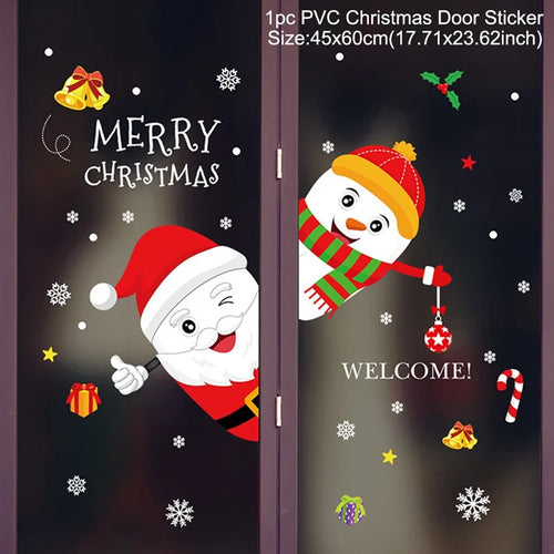 Christmas Window Stickers Merry Christmas Decorations for Home 2025