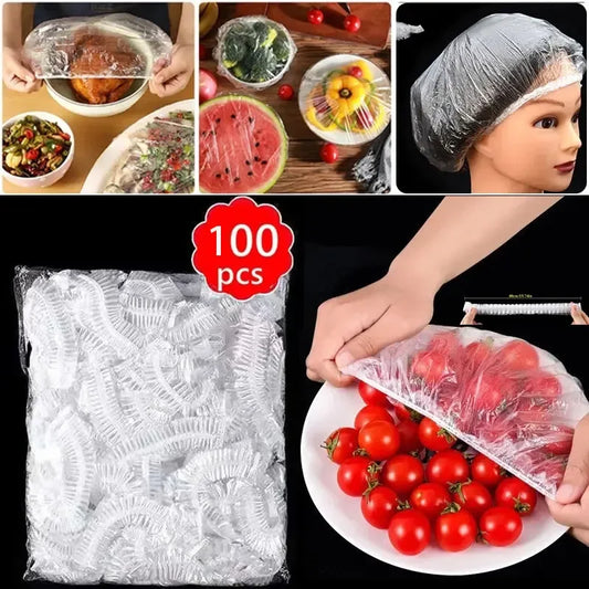 100PCS Transparent Fresh-keeping Cover Food Storage Covers For Fruit