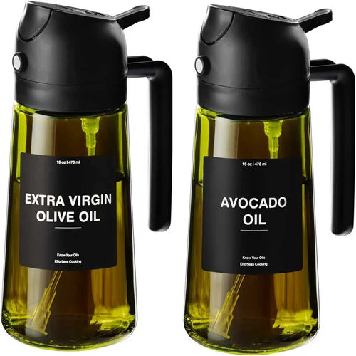 470 ml Oil Sprayer for Cooking,2-in-1 Olive Oil Dispenser and Oil