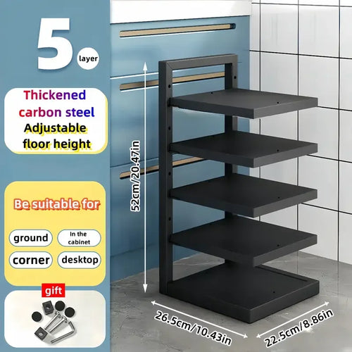 Adjustable Pot Rack Organizer, Kitchen Stainless Steel Pot Storage
