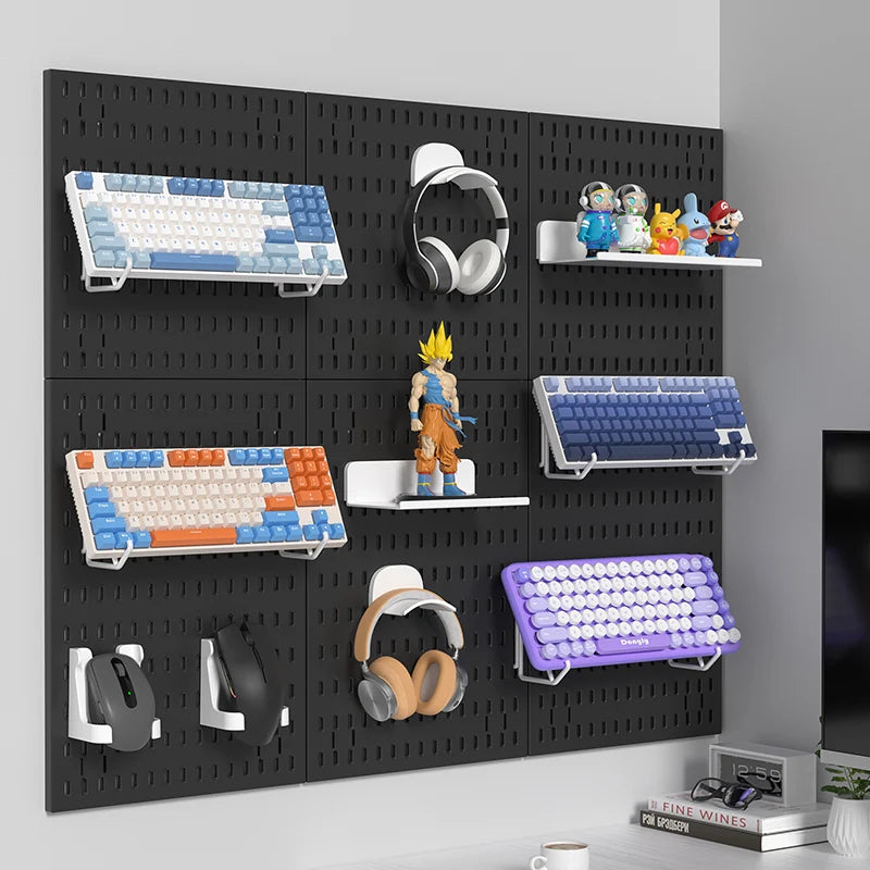 No-Drill Gaming Room Pegboard, Wall Organizer for Controller,