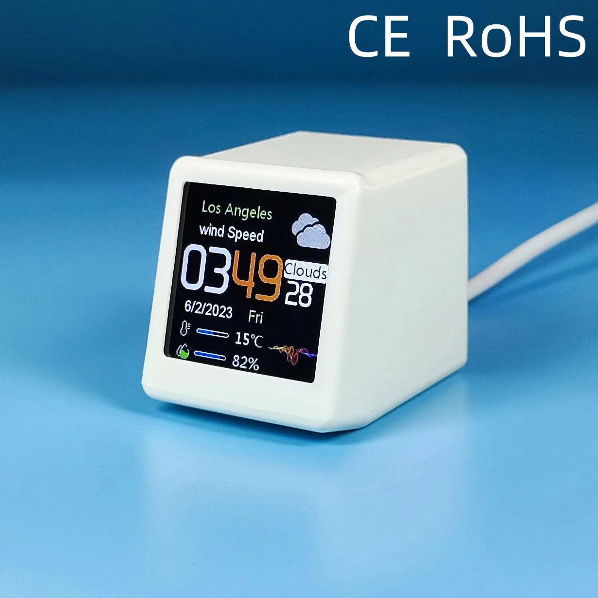 MINI Size Smart WIFI Weather Station Clock for Game Room Decoration.