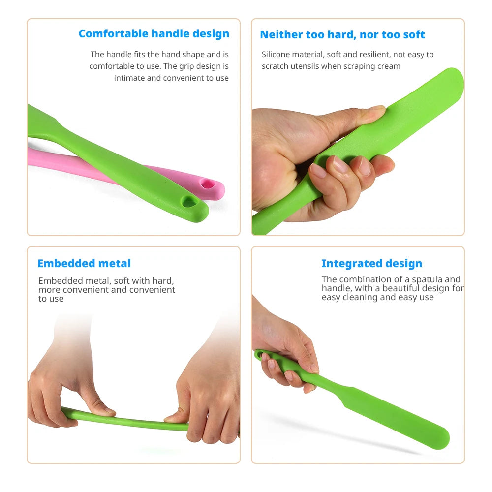 Food Grade Silicone Cream Scraper Household all-in-one Long Cake