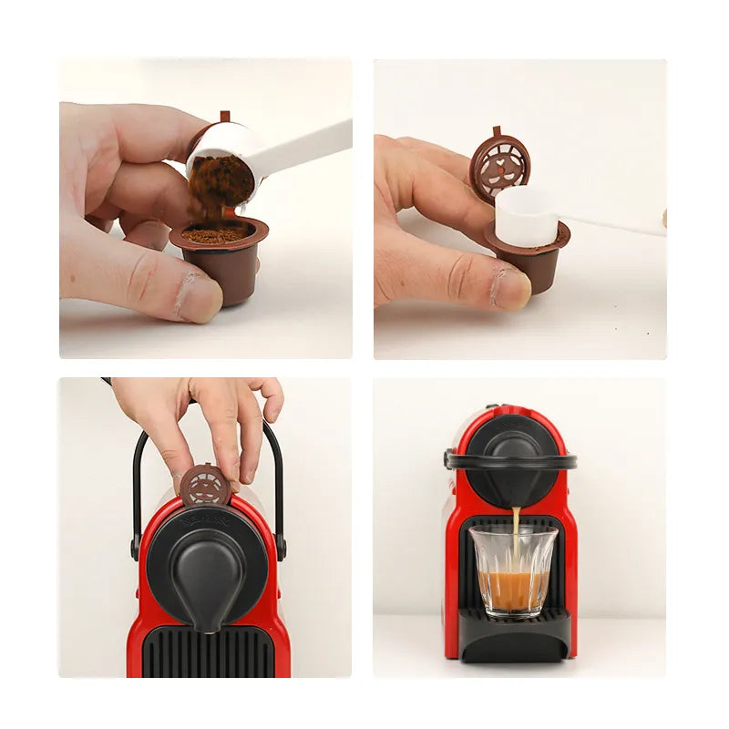 6PCS Refillable Reusable Nespresso Coffee Capsule Reutilisable