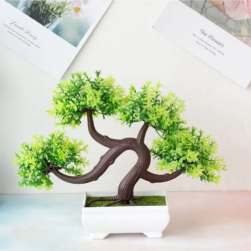 Artificial Plastic Plants Bonsai Small Tree Pot Fake Plant Potted