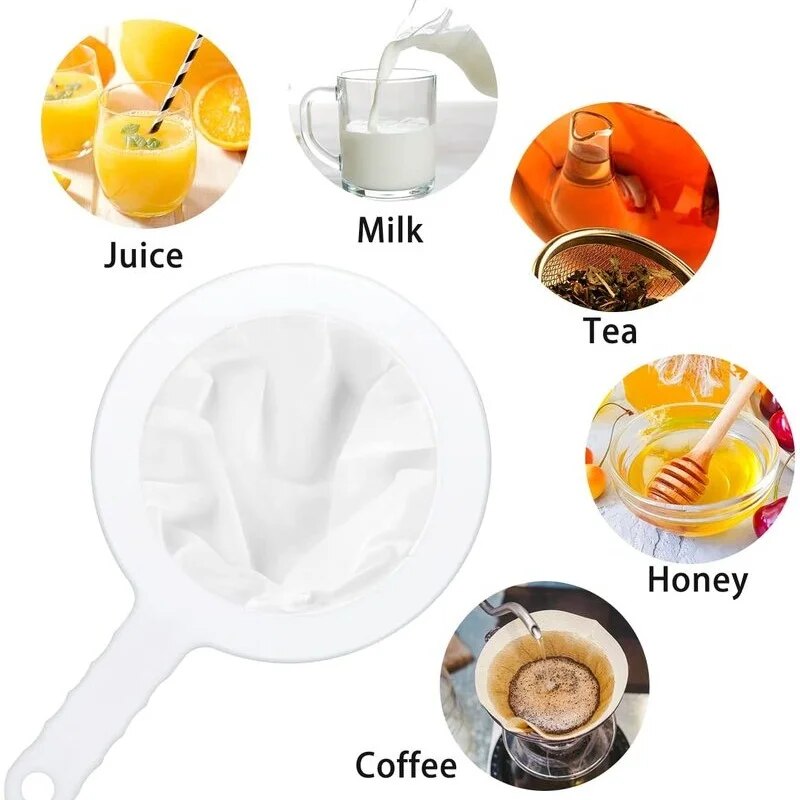 100/200/400 Mesh Washable Nylon Ultra Fine Filter Mesh Strainer Spoon