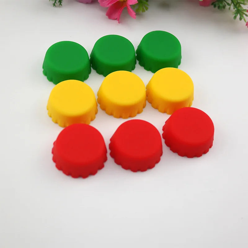 2/12/24Pcs Candy Colors Silicone Beer Bottle Caps Bar Home Brewing