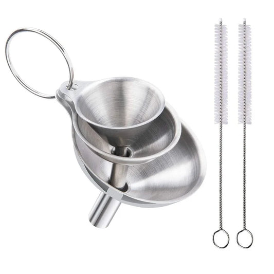 3/5 Pcs Stainless Steel Kitchen Funnels Set Food Grade Metal Funnels