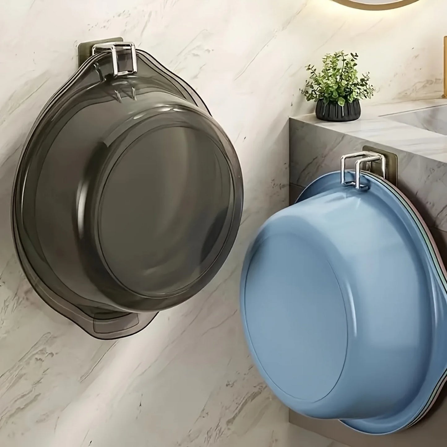 1/2/4/6Pcs Stainless Steel Washbasin Hook Multifunction Punch-free