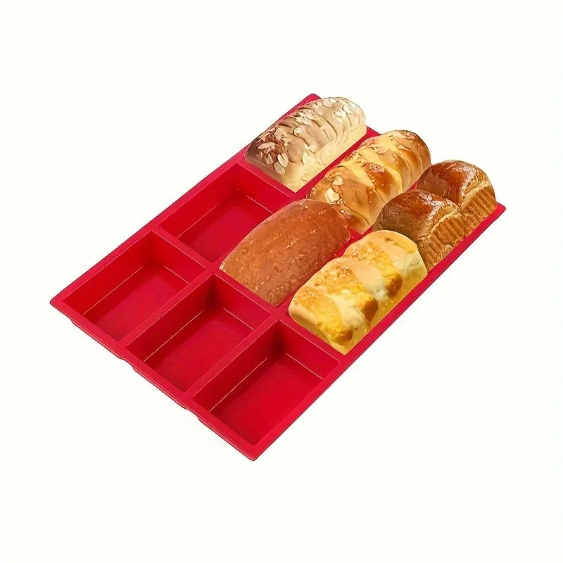 1pc 9-Cavity Silicone Mini Loaf Pan for Baking Cake, Bread, Meatloaf,