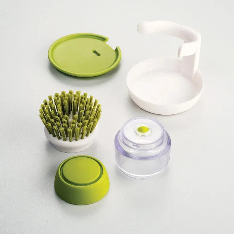 Dish Brush With Soap Dispenser Multi Use Soap Dispensing Scrub Brush