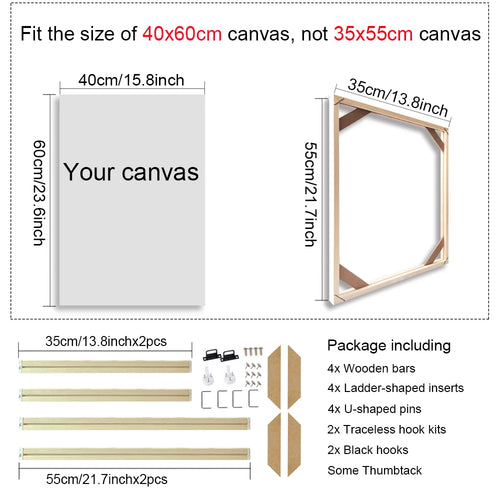 30x40 40x50 60x90cm Canvas Frame Wooden Frames Wooden Photo Oil