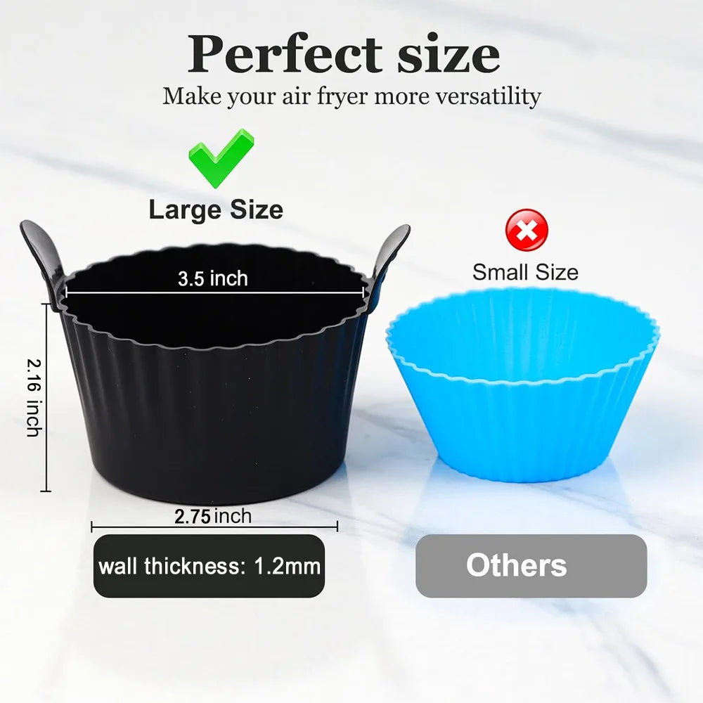 Silicone Air Fryer Egg Poacher Silicone Cupcake Baking Cups Ramekins