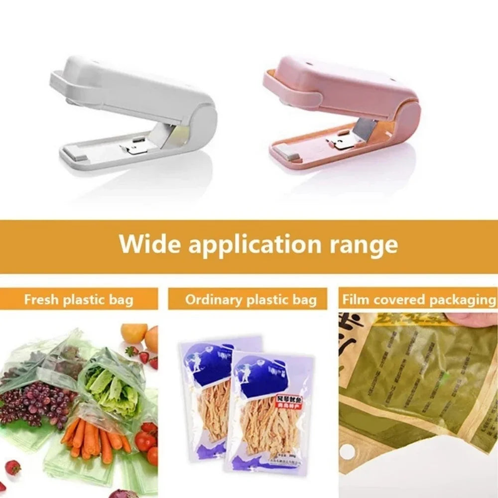 Mini Bag Seal Machine Snack Bag Clip Kitchen Handheld Food Sealer