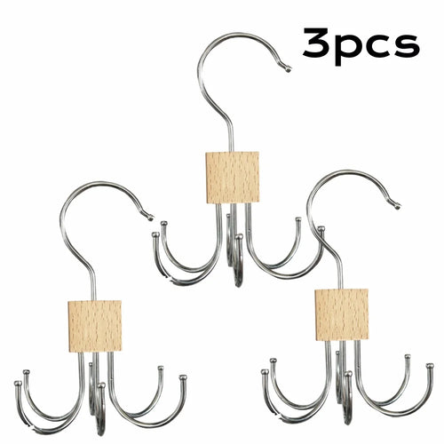 1/5pcs 360° Rotating Storage Hanger Hook Multi-Claw Bag Metal Belts