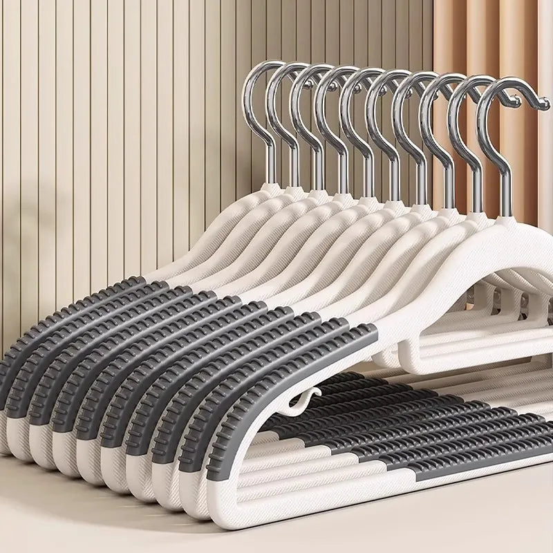 10 Piece Set Of Heavy-Duty Dry And Wet Hangers With Anti Slip Pads