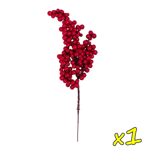 50/1branch Christmas Artificial Berries Stem Red Holly Berry Fake