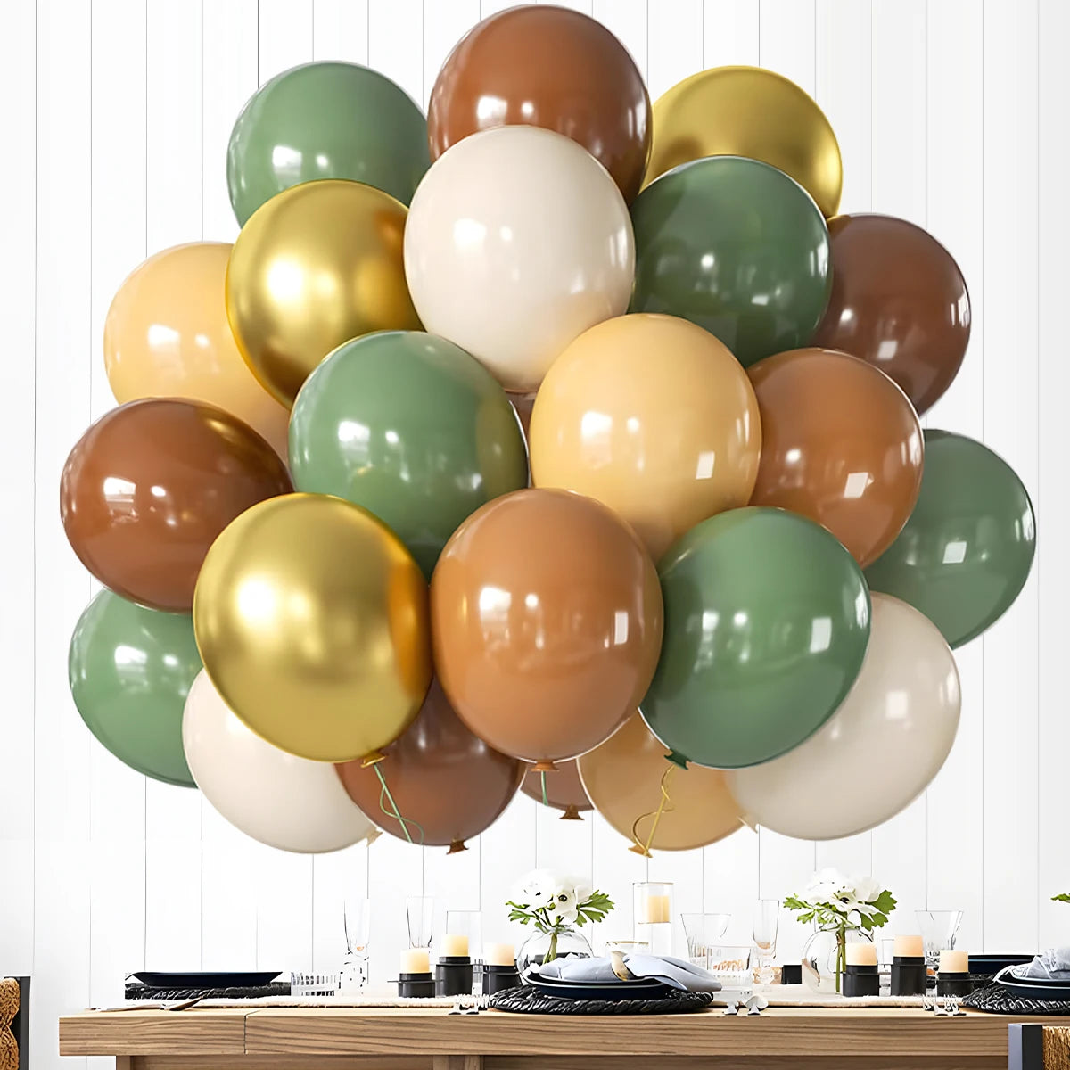31/36/37/51/101Pcs Metallic Balloons Pearl White Latex Balloon Gold