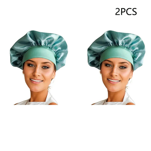 Bonnet Sleeping Cap Nightcap High Elastic Wide Brim Satin Night Hat