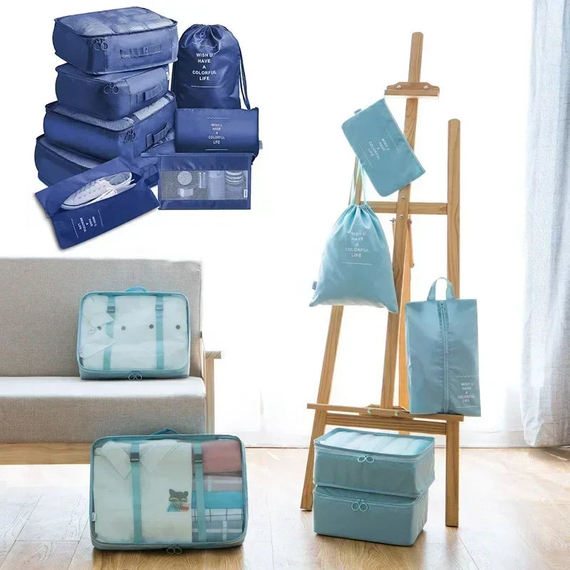 7PCS Set Travel Bag Shoes Clothes Storage Bags Luggage Organizer