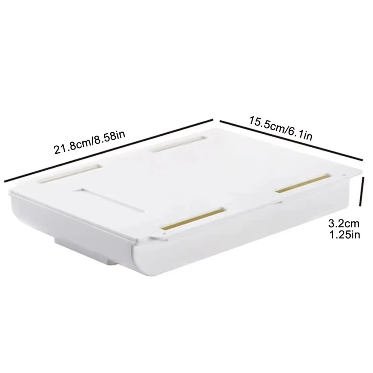 1pc White SelfAdhesive Storage Drawer Box Makeup Pencil Tray Desk