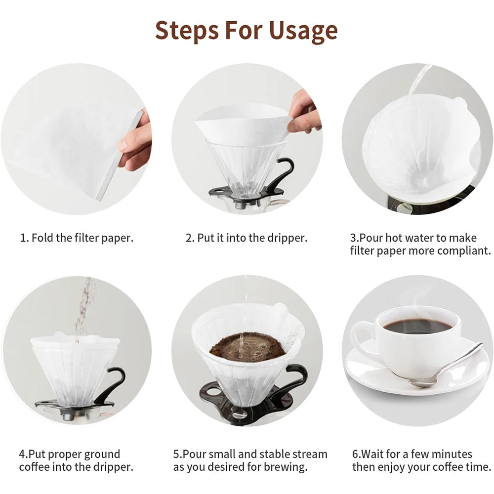 Cone Coffee Filters, 100 Count 1-4 Cups Unbleached Natural Brown V02
