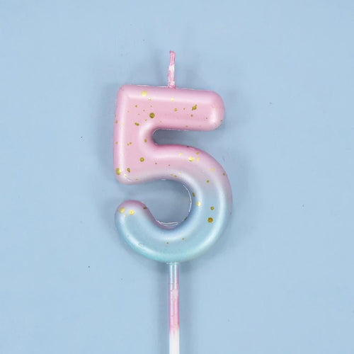 Happy Birthday Cake Decorated Interstellar Digital Colorful Candle