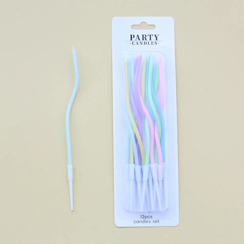 6/12/48pcs Birthday Candles Spiral Cake Candles  Long Thin Cake