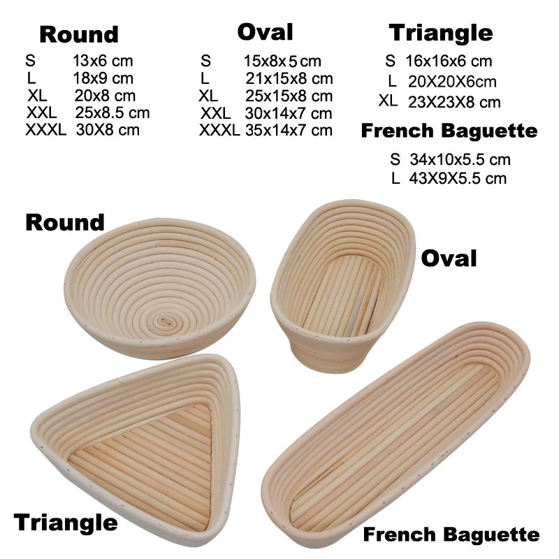 UPORS Rattan Bread Proofing Basket Natural Oval Rattan Wicker Dough