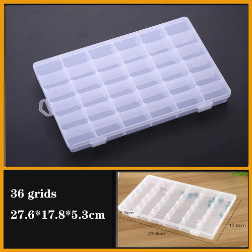 Transparent Plastic box Screw Compartment Box Jewelry Earring Display