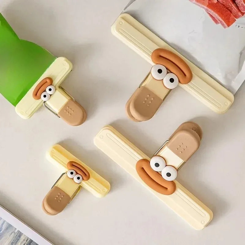 3pcs Creative Face Bag Sealing Clip Food Snack Clip Kitchen Tools